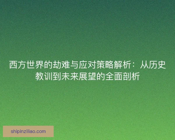 西方世界的劫难与应对策略解析：从历史教训到未来展望的全面剖析